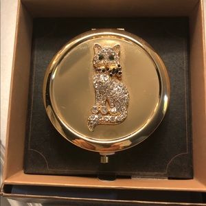 NIB Monet makeup Mirror with crystal cat
